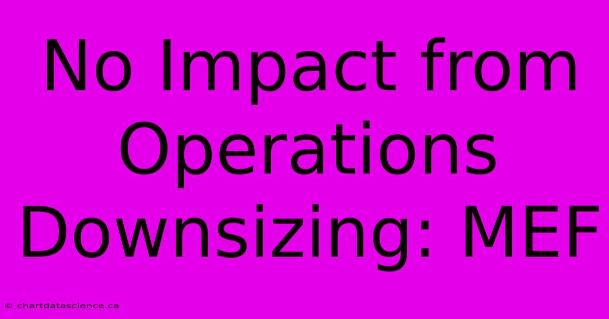 No Impact From Operations Downsizing: MEF