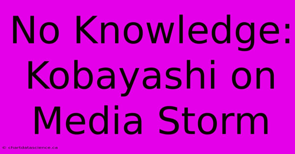 No Knowledge: Kobayashi On Media Storm