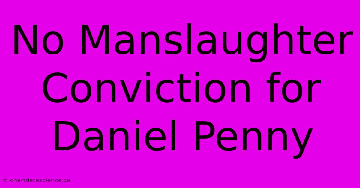 No Manslaughter Conviction For Daniel Penny