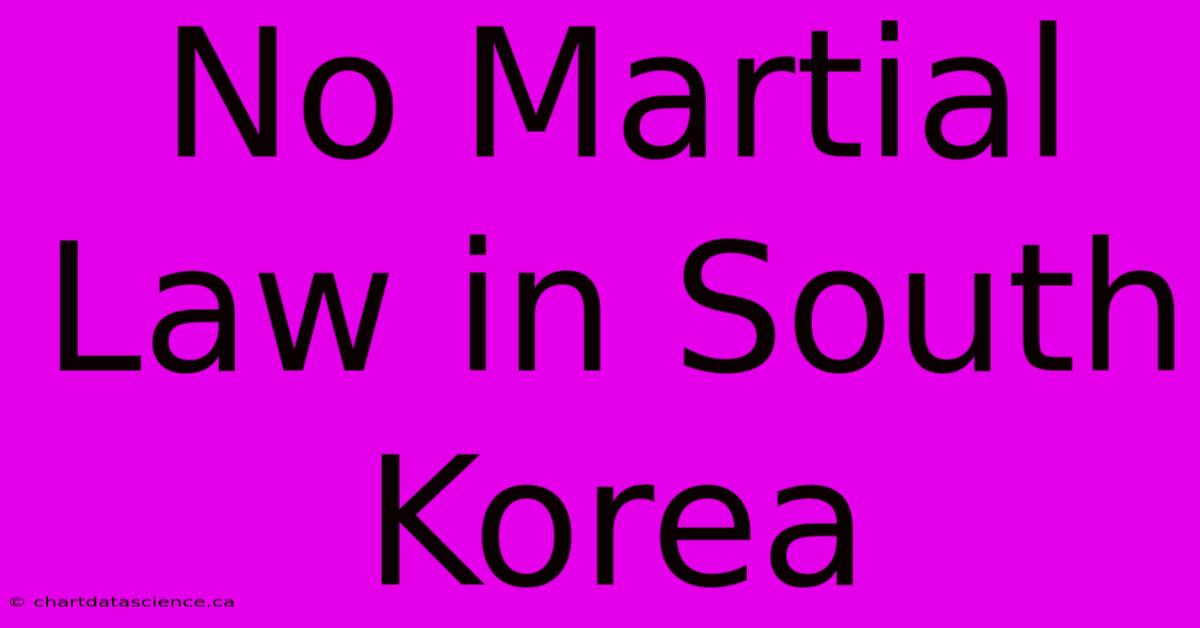 No Martial Law In South Korea