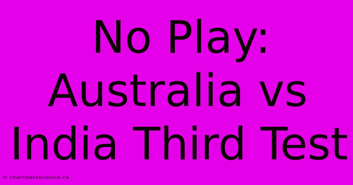 No Play: Australia Vs India Third Test