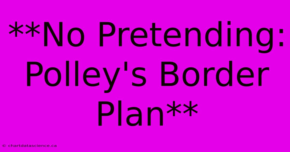 **No Pretending: Polley's Border Plan**