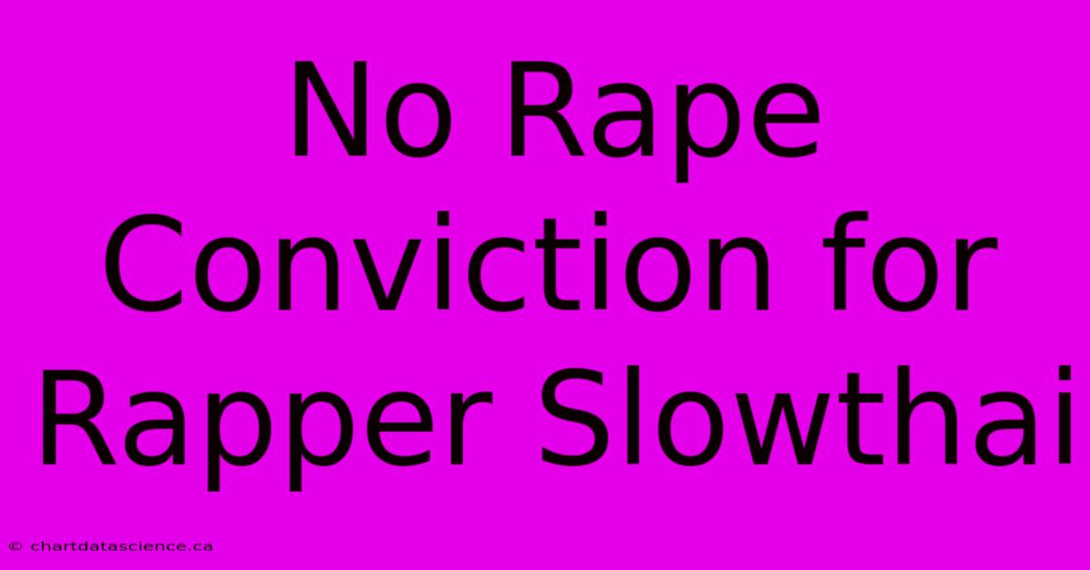 No Rape Conviction For Rapper Slowthai