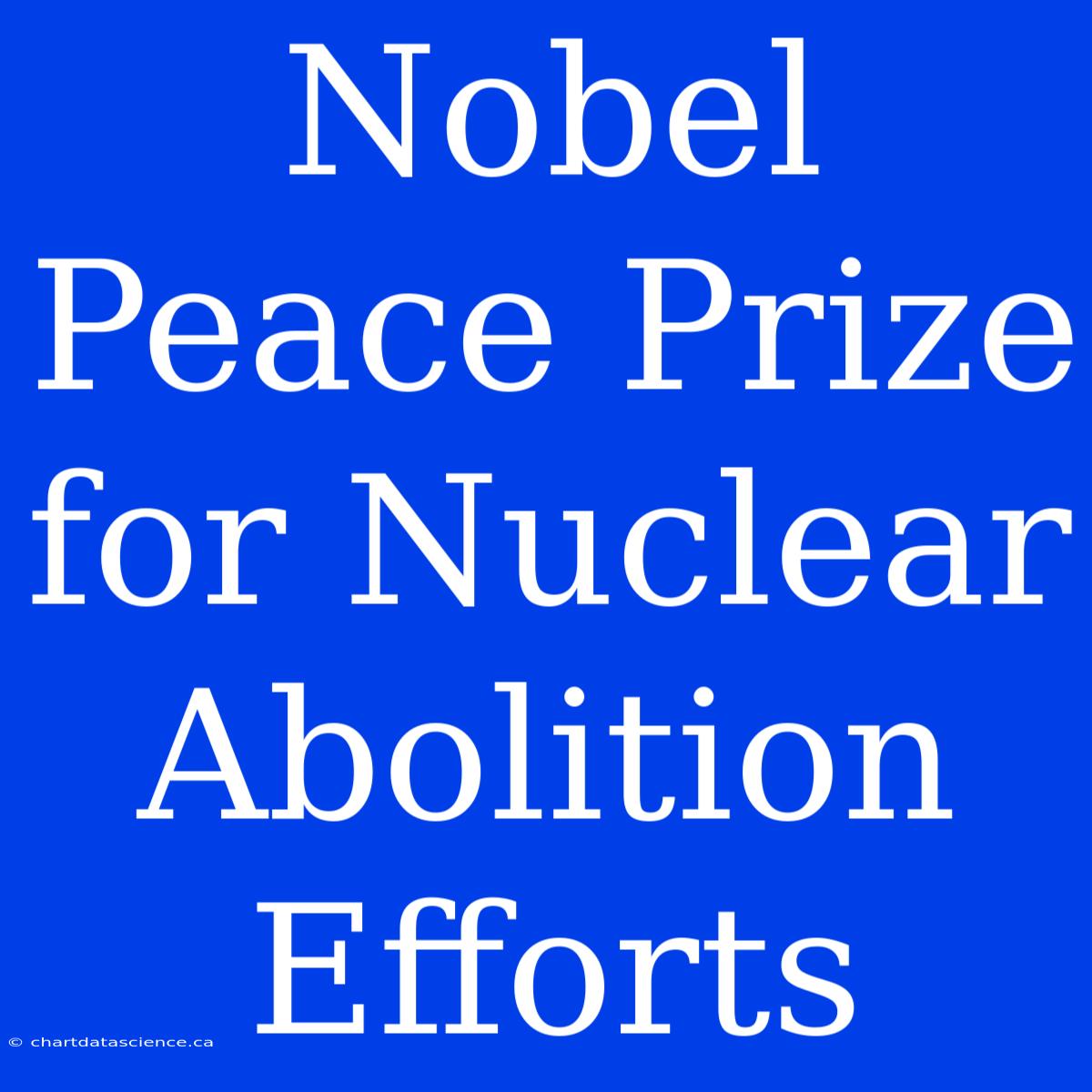 Nobel Peace Prize For Nuclear Abolition Efforts