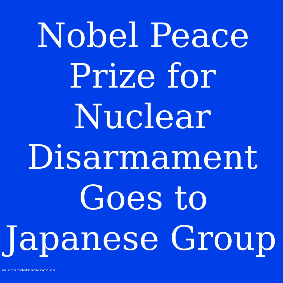 Nobel Peace Prize For Nuclear Disarmament Goes To Japanese Group