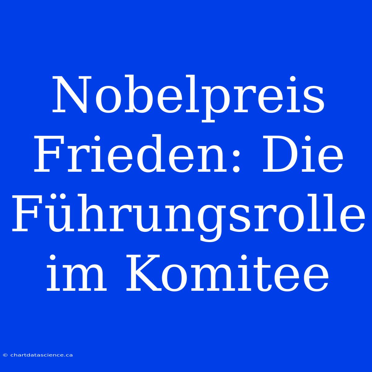 Nobelpreis Frieden: Die Führungsrolle Im Komitee