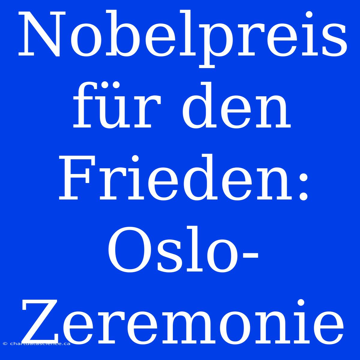 Nobelpreis Für Den Frieden: Oslo-Zeremonie