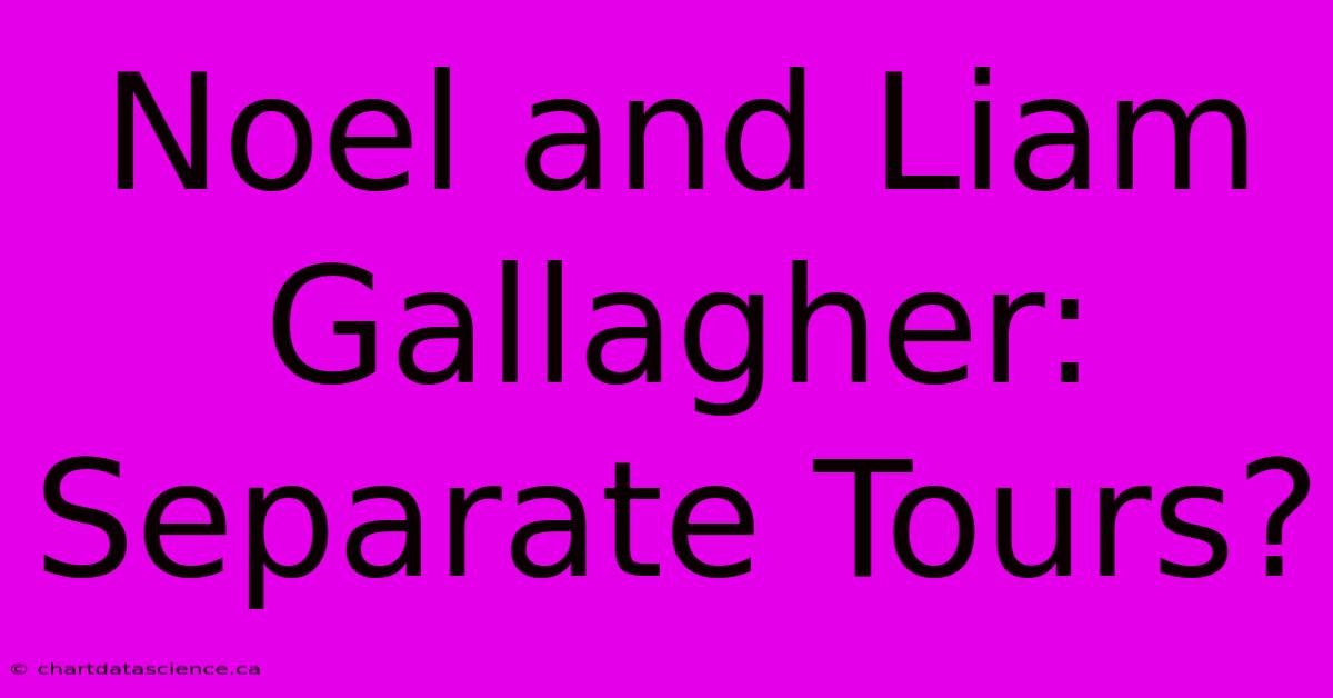 Noel And Liam Gallagher: Separate Tours? 