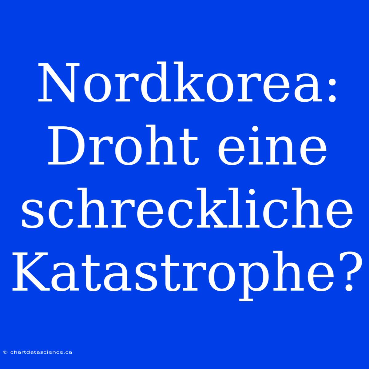 Nordkorea: Droht Eine Schreckliche Katastrophe?