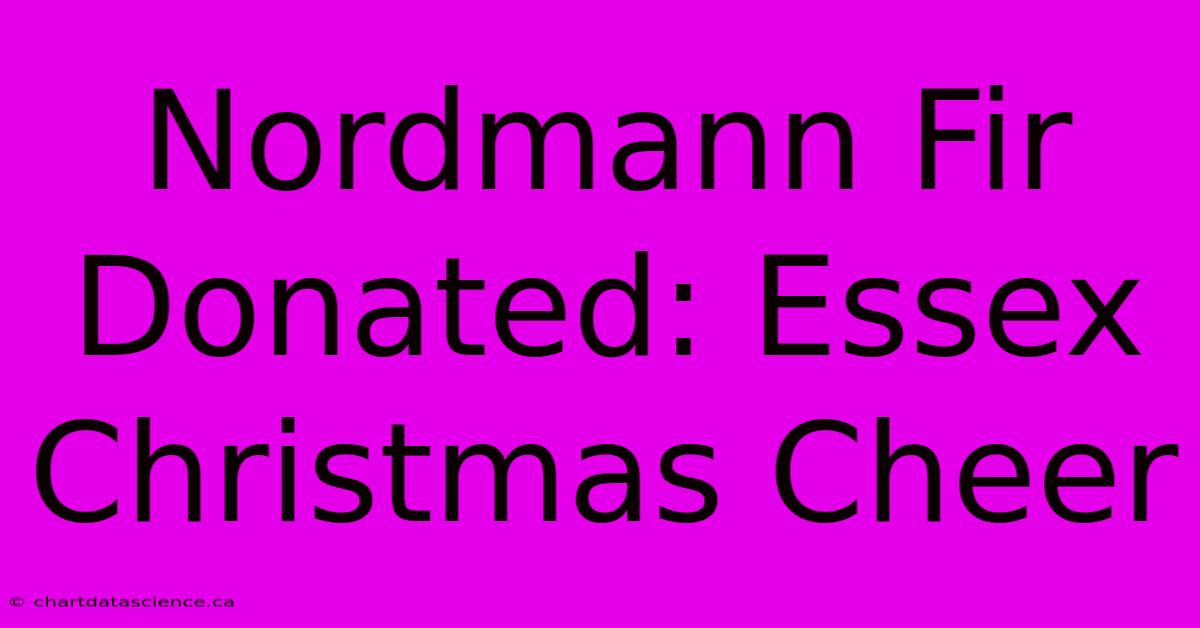 Nordmann Fir Donated: Essex Christmas Cheer