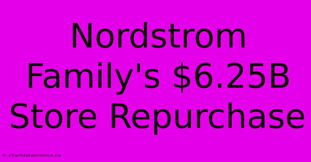 Nordstrom Family's $6.25B Store Repurchase