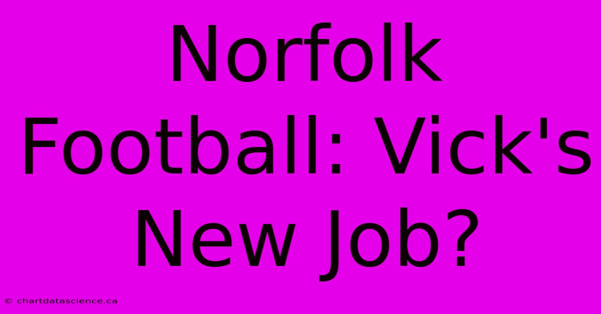 Norfolk Football: Vick's New Job?