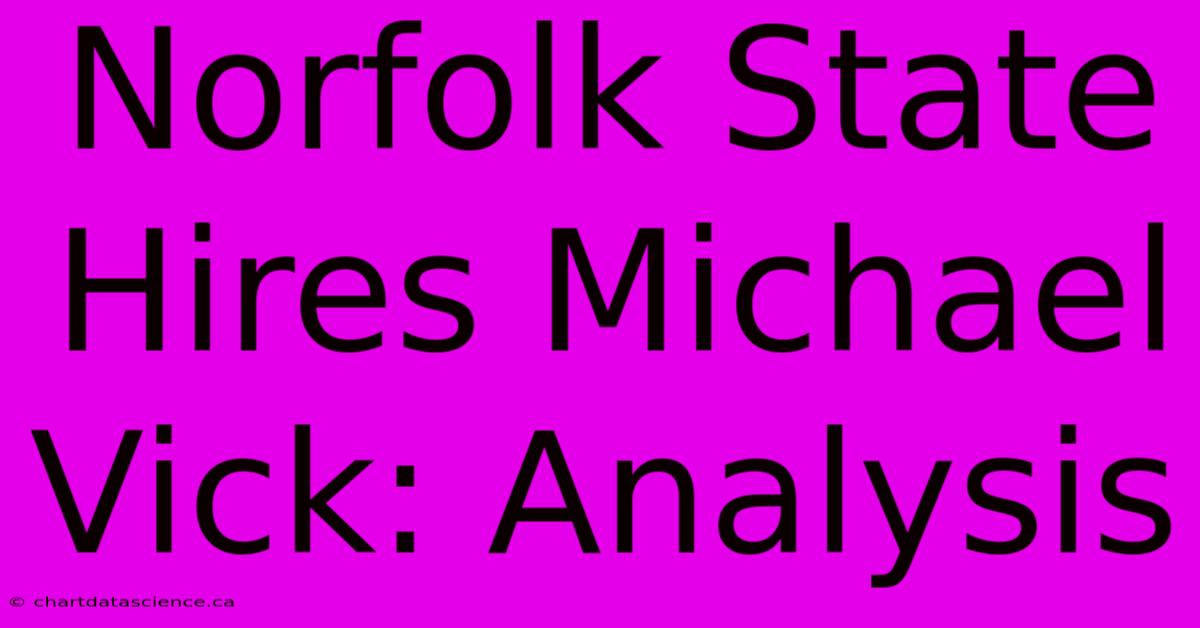 Norfolk State Hires Michael Vick: Analysis