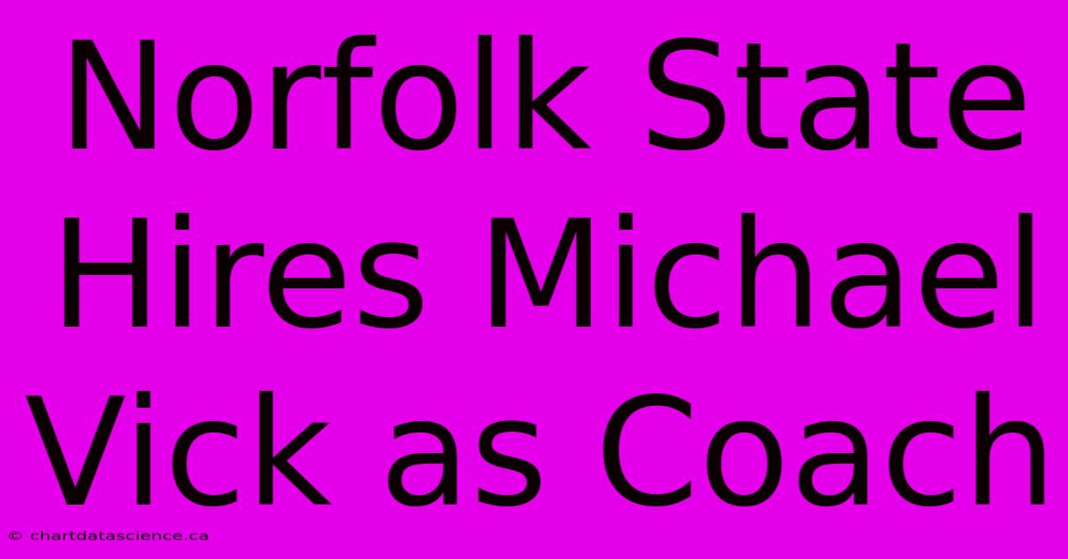 Norfolk State Hires Michael Vick As Coach