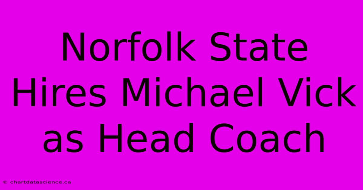 Norfolk State Hires Michael Vick As Head Coach