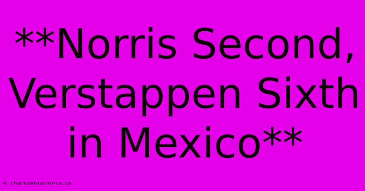 **Norris Second, Verstappen Sixth In Mexico**