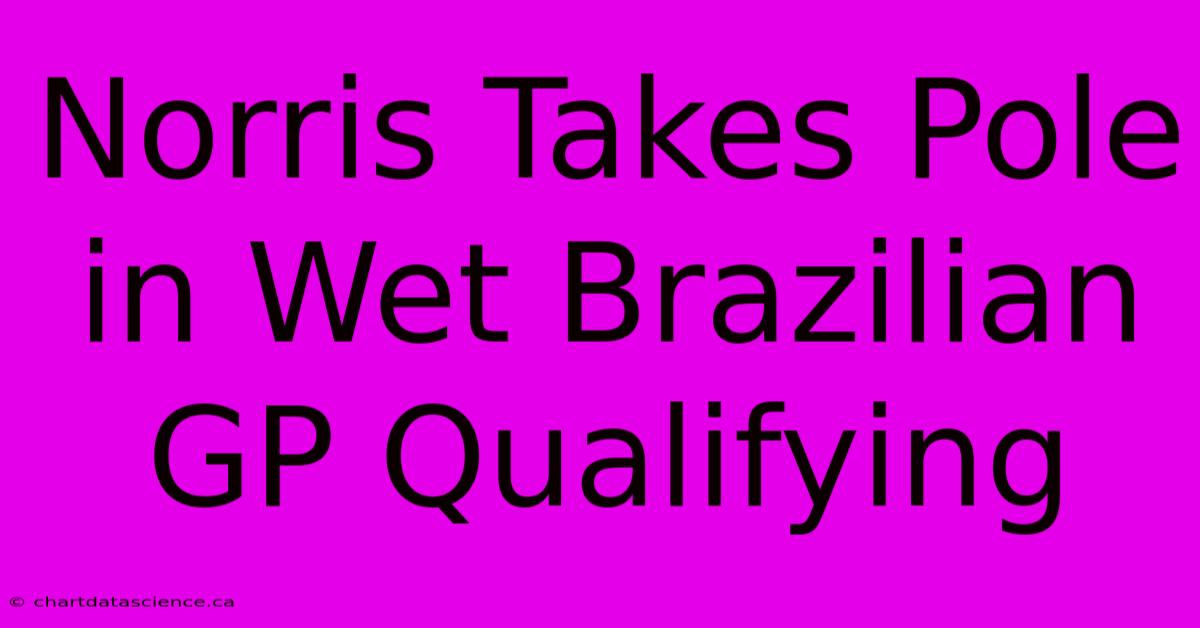 Norris Takes Pole In Wet Brazilian GP Qualifying