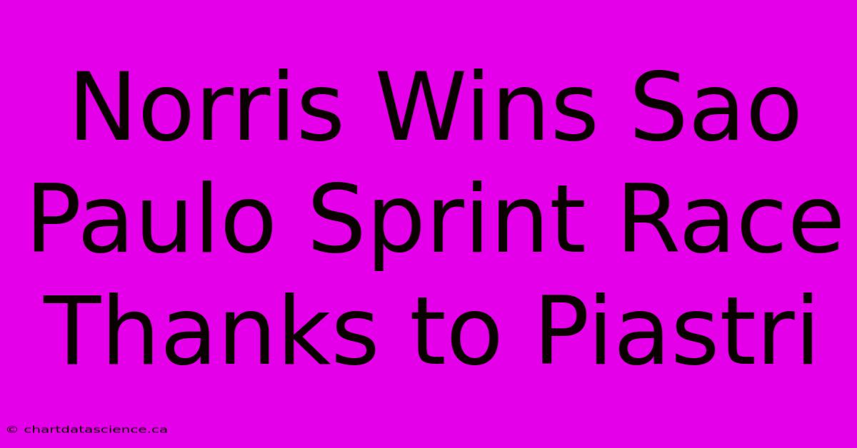 Norris Wins Sao Paulo Sprint Race Thanks To Piastri