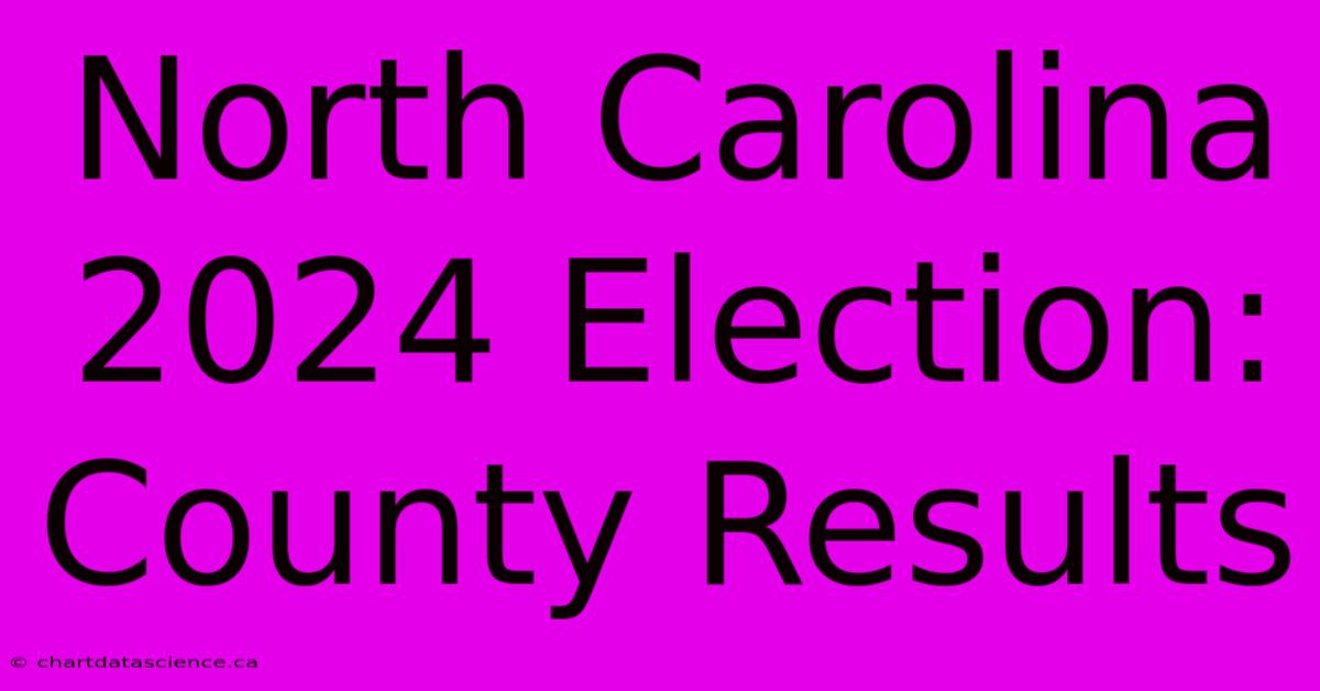 North Carolina 2024 Election: County Results