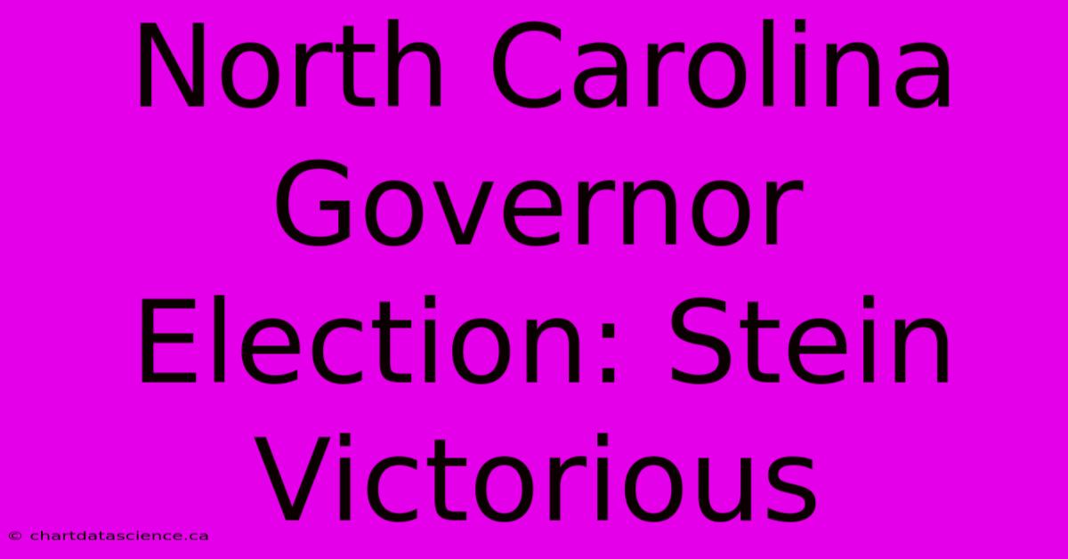 North Carolina Governor Election: Stein Victorious 