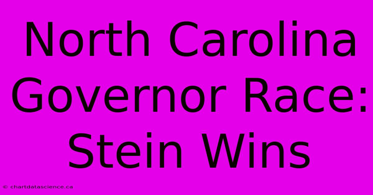 North Carolina Governor Race: Stein Wins