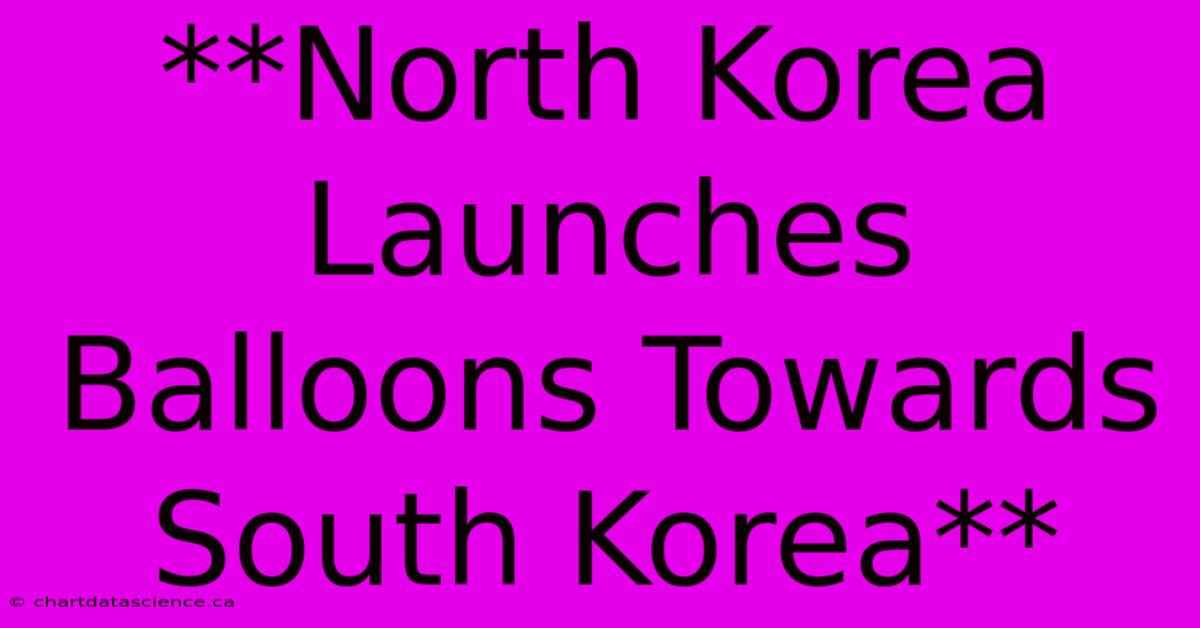 **North Korea Launches Balloons Towards South Korea**