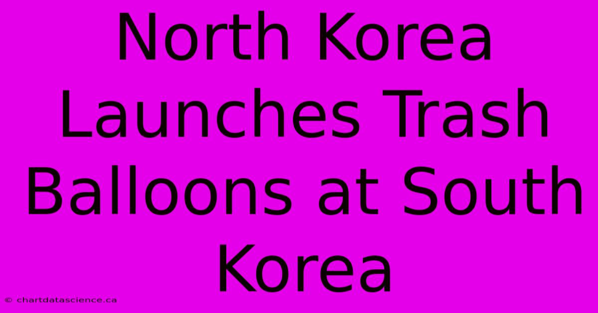 North Korea Launches Trash Balloons At South Korea