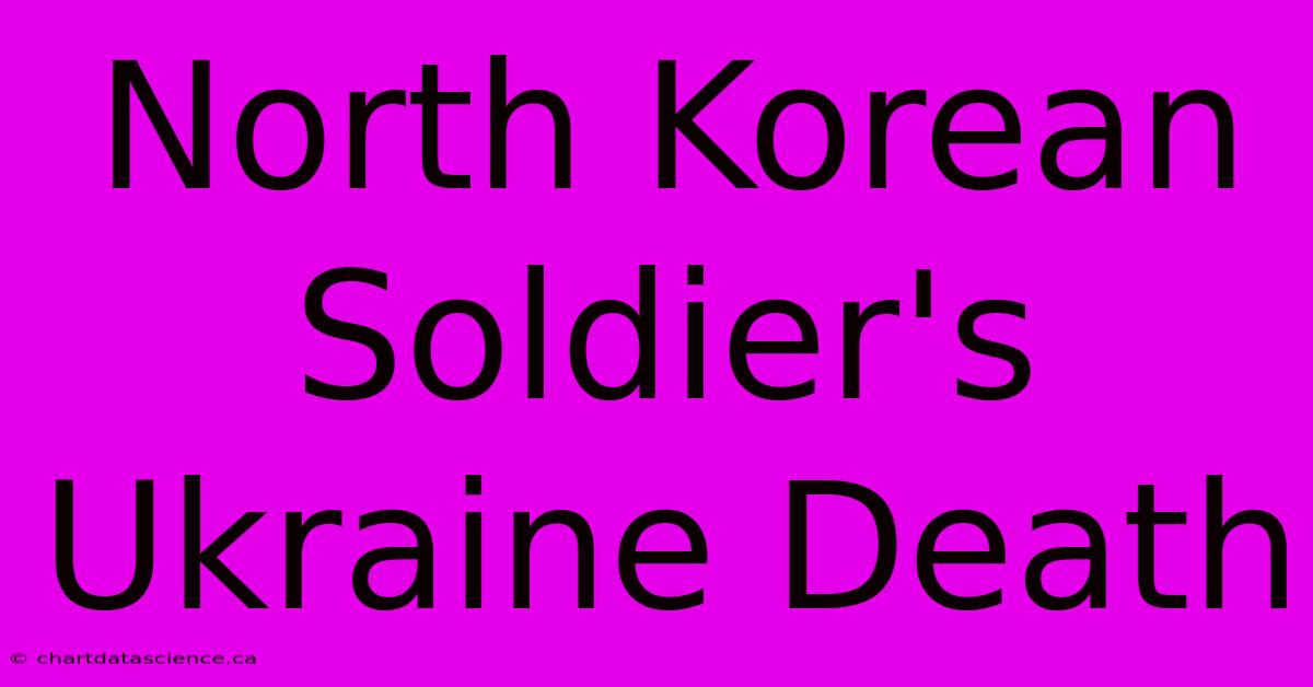 North Korean Soldier's Ukraine Death