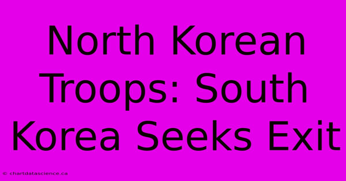 North Korean Troops: South Korea Seeks Exit