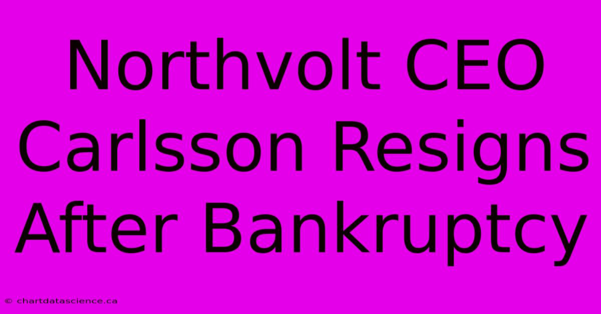 Northvolt CEO Carlsson Resigns After Bankruptcy