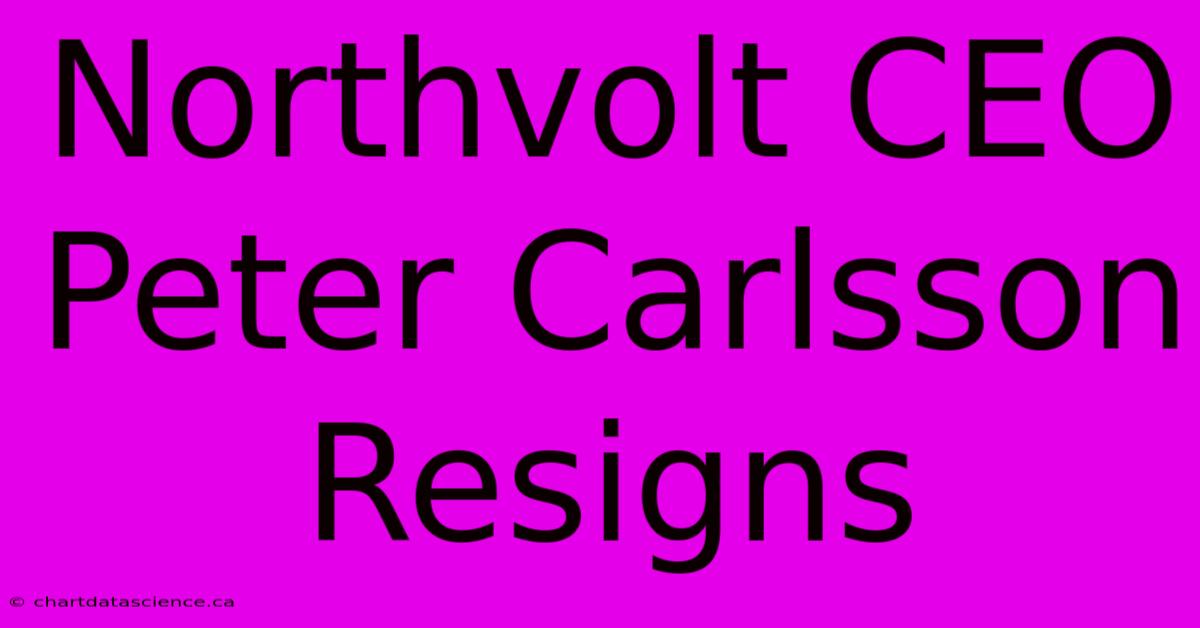 Northvolt CEO Peter Carlsson Resigns