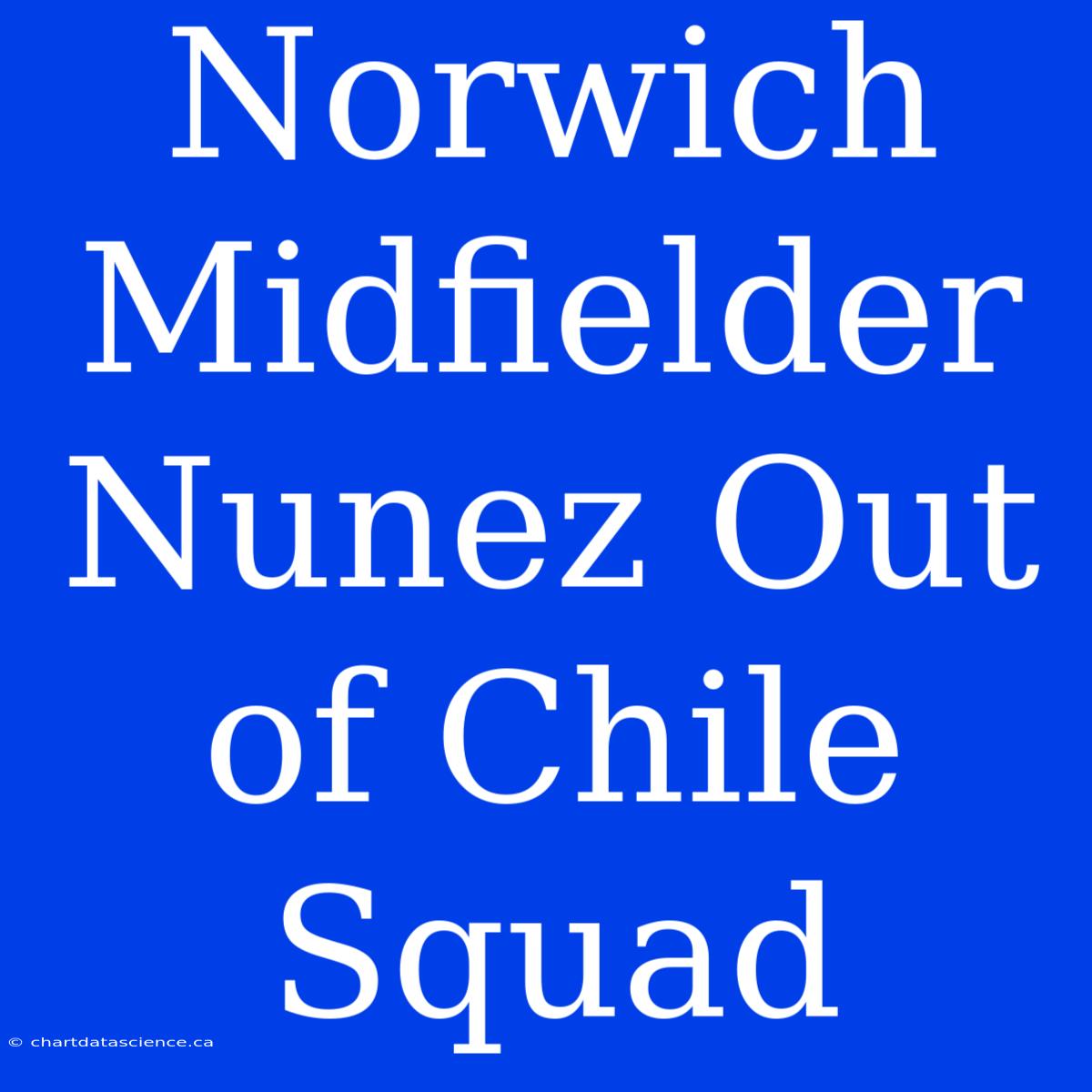 Norwich Midfielder Nunez Out Of Chile Squad