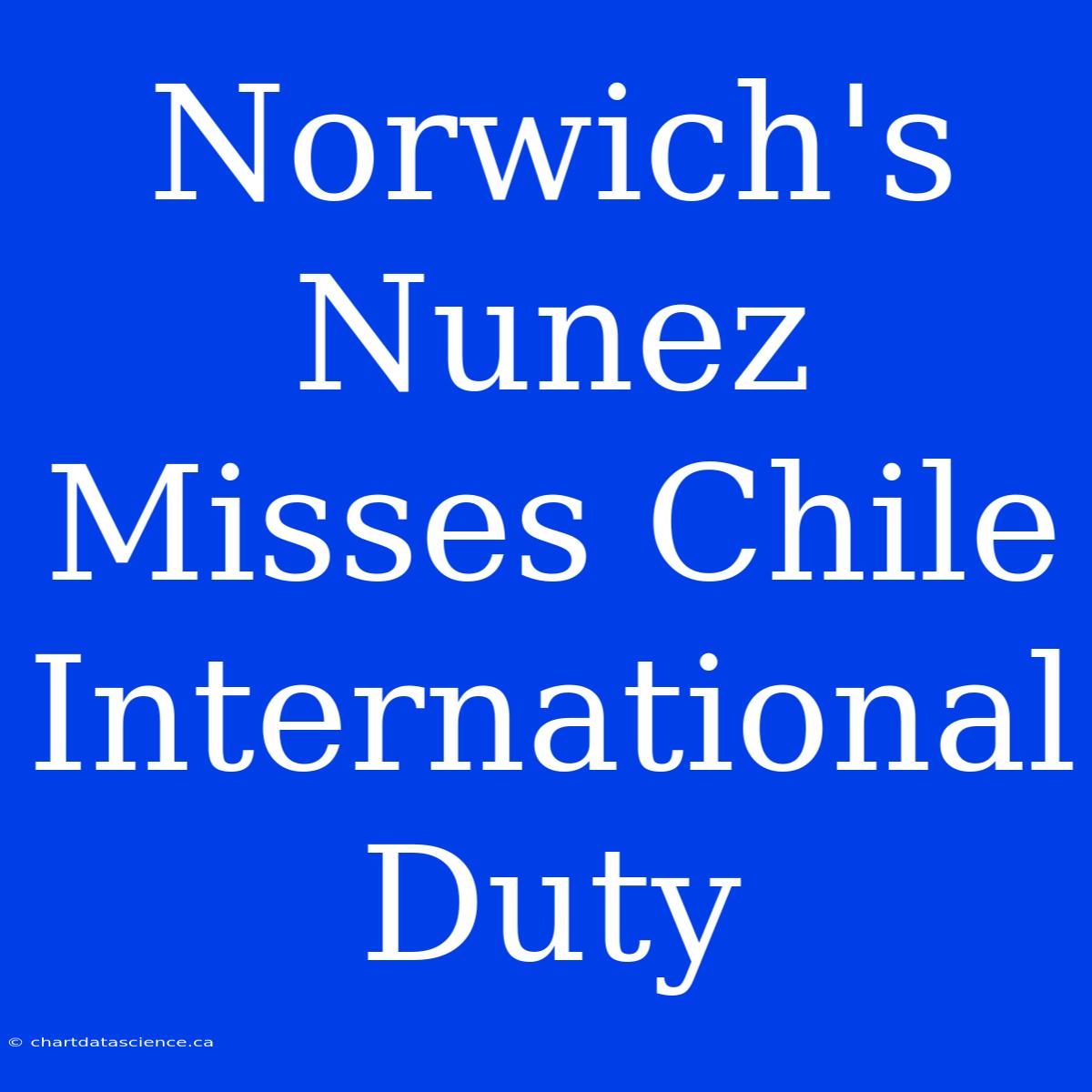 Norwich's Nunez Misses Chile International Duty