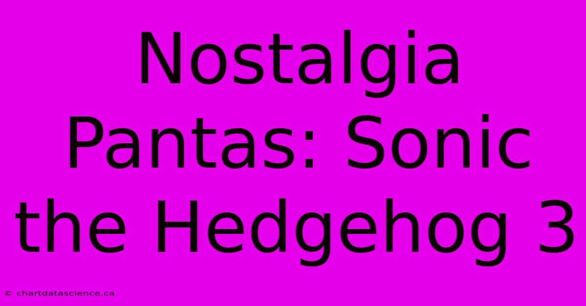 Nostalgia Pantas: Sonic The Hedgehog 3