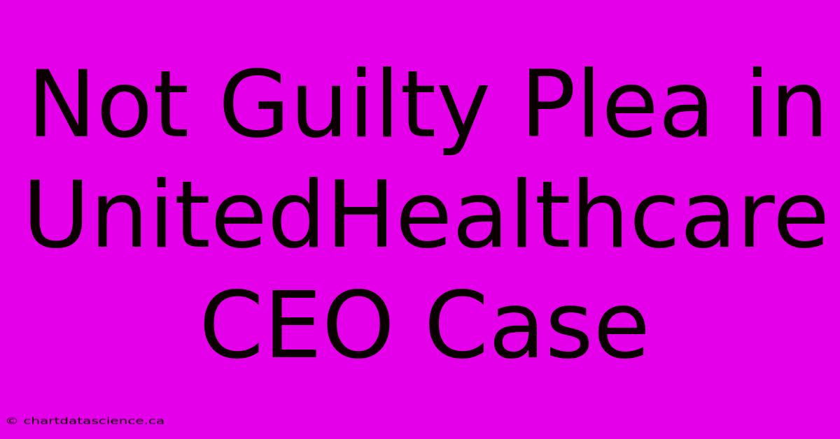 Not Guilty Plea In UnitedHealthcare CEO Case