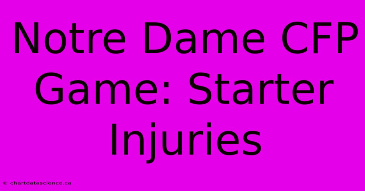 Notre Dame CFP Game: Starter Injuries