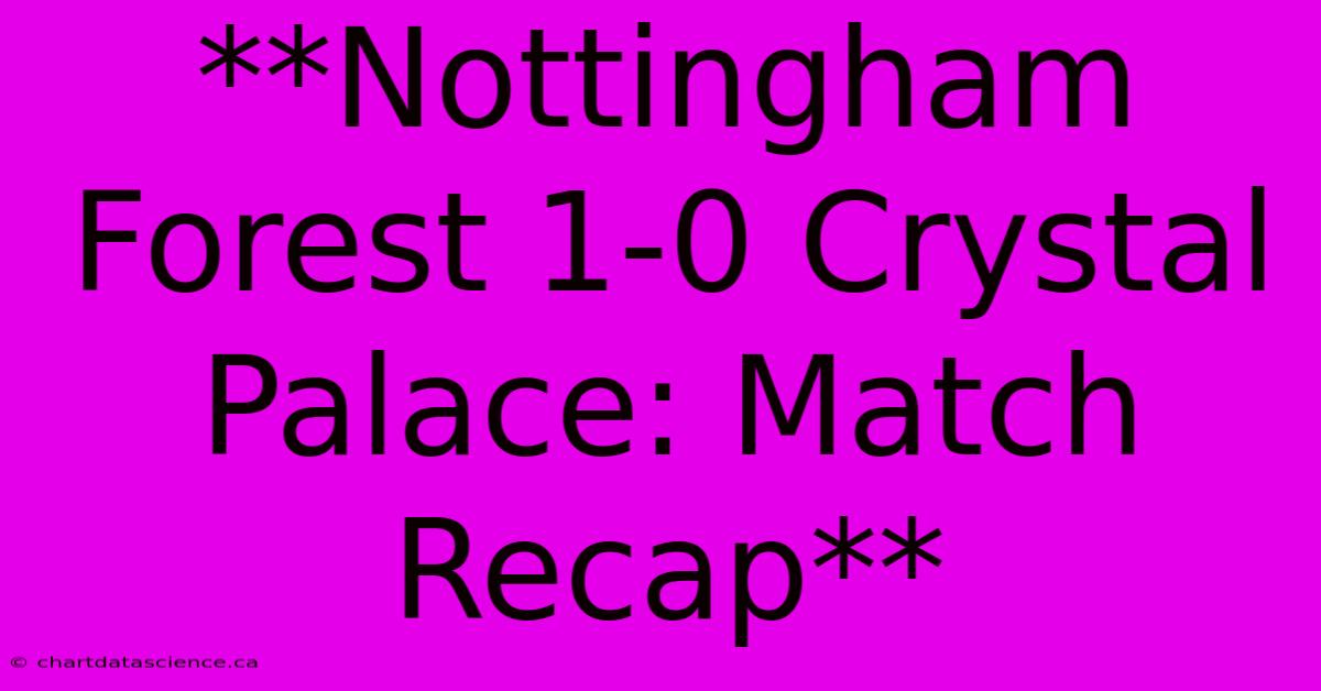 **Nottingham Forest 1-0 Crystal Palace: Match Recap**