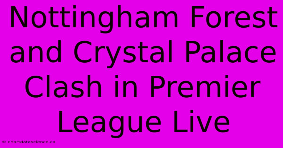 Nottingham Forest And Crystal Palace Clash In Premier League Live