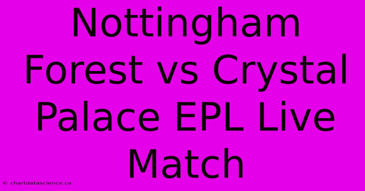 Nottingham Forest Vs Crystal Palace EPL Live Match