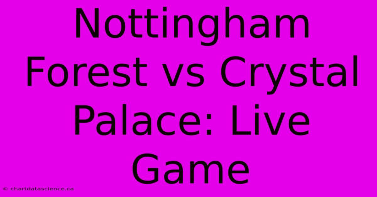 Nottingham Forest Vs Crystal Palace: Live Game