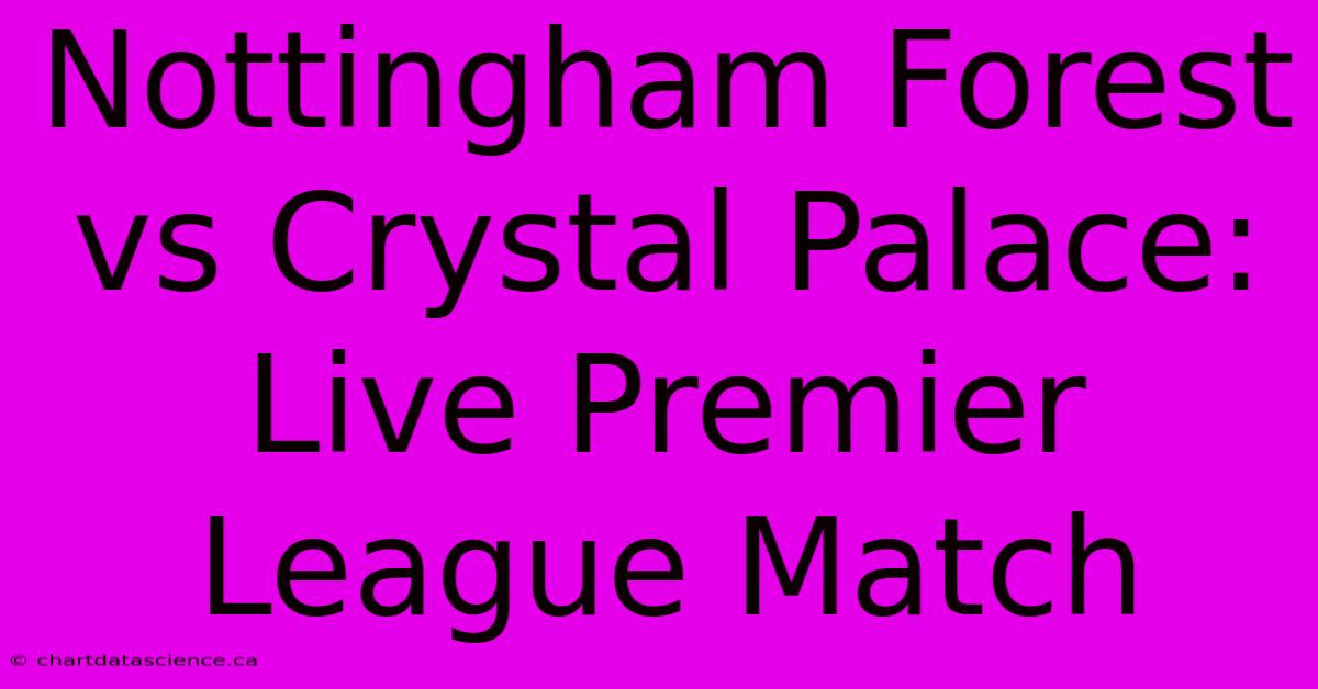 Nottingham Forest Vs Crystal Palace: Live Premier League Match