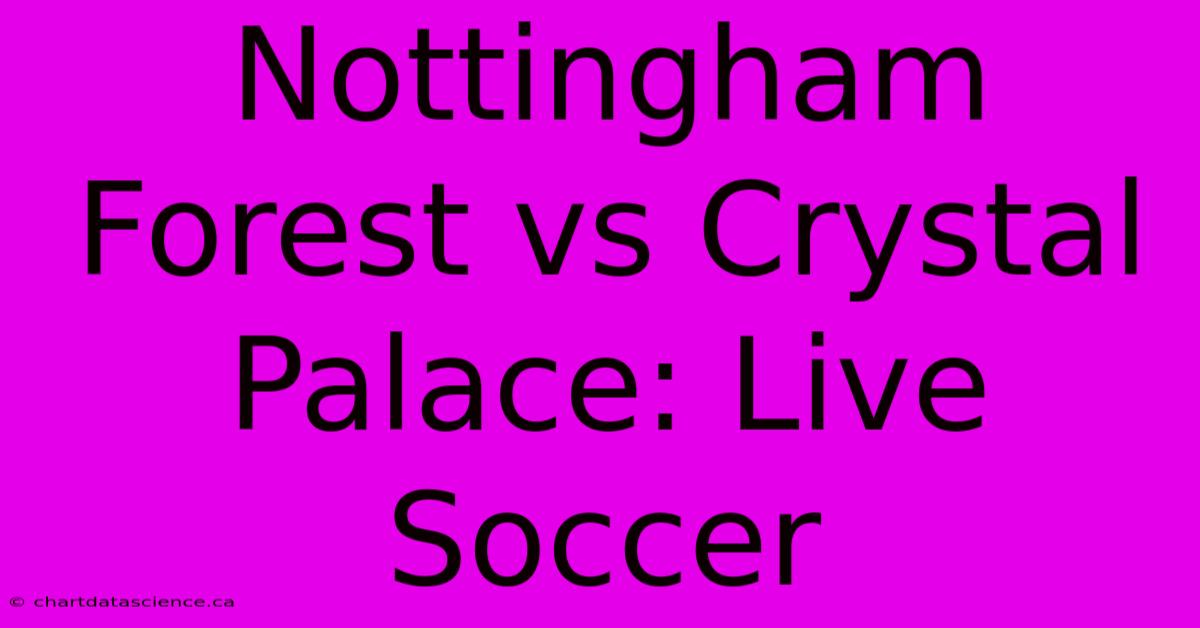 Nottingham Forest Vs Crystal Palace: Live Soccer 