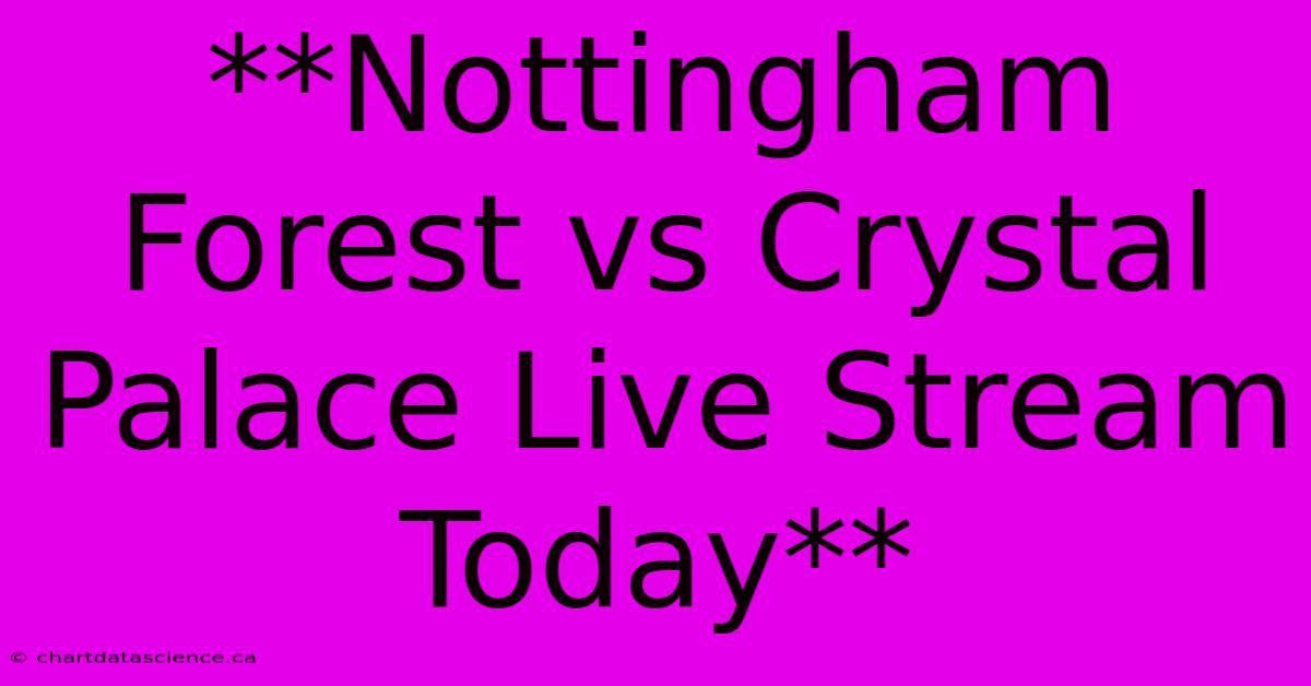 **Nottingham Forest Vs Crystal Palace Live Stream Today**