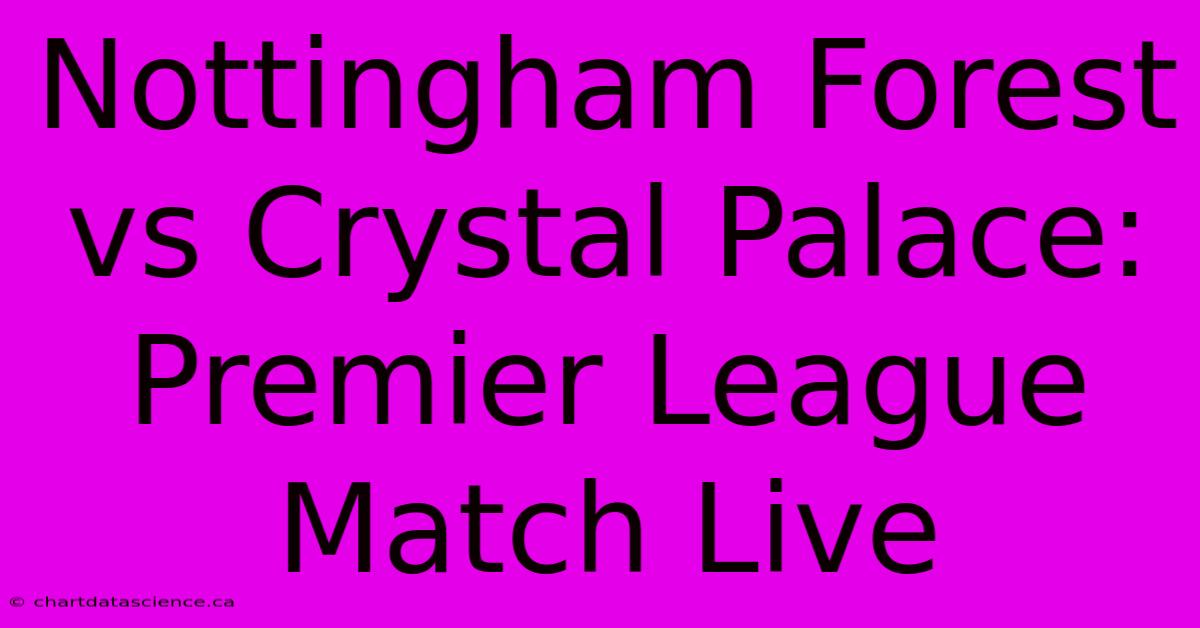 Nottingham Forest Vs Crystal Palace: Premier League Match Live