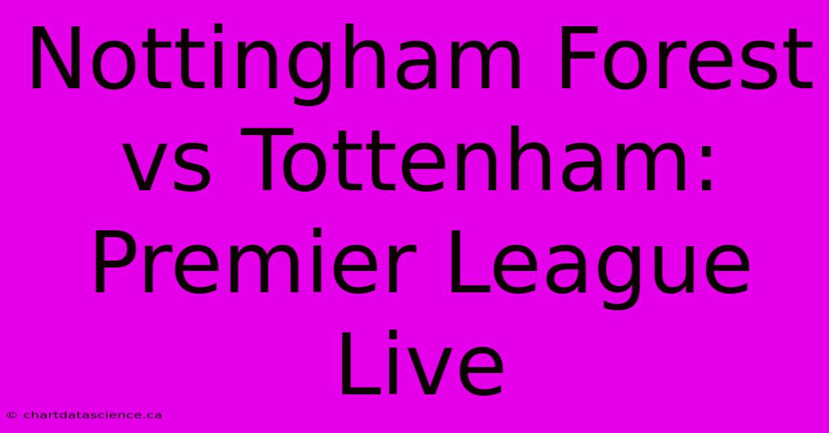 Nottingham Forest Vs Tottenham: Premier League Live