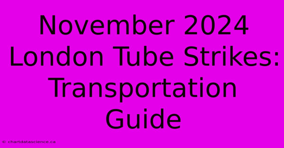 November 2024 London Tube Strikes:  Transportation Guide