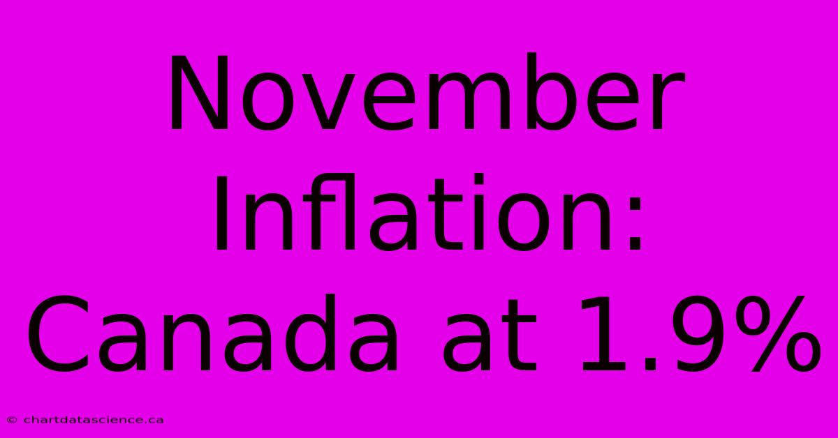 November Inflation: Canada At 1.9%