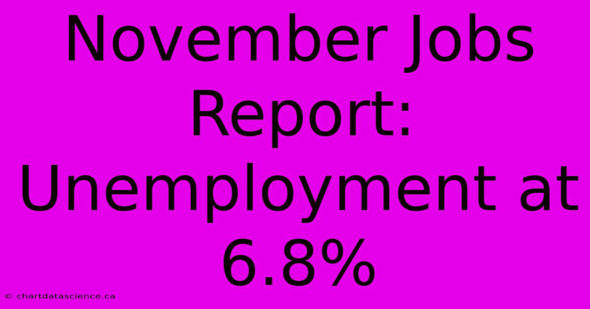 November Jobs Report: Unemployment At 6.8%