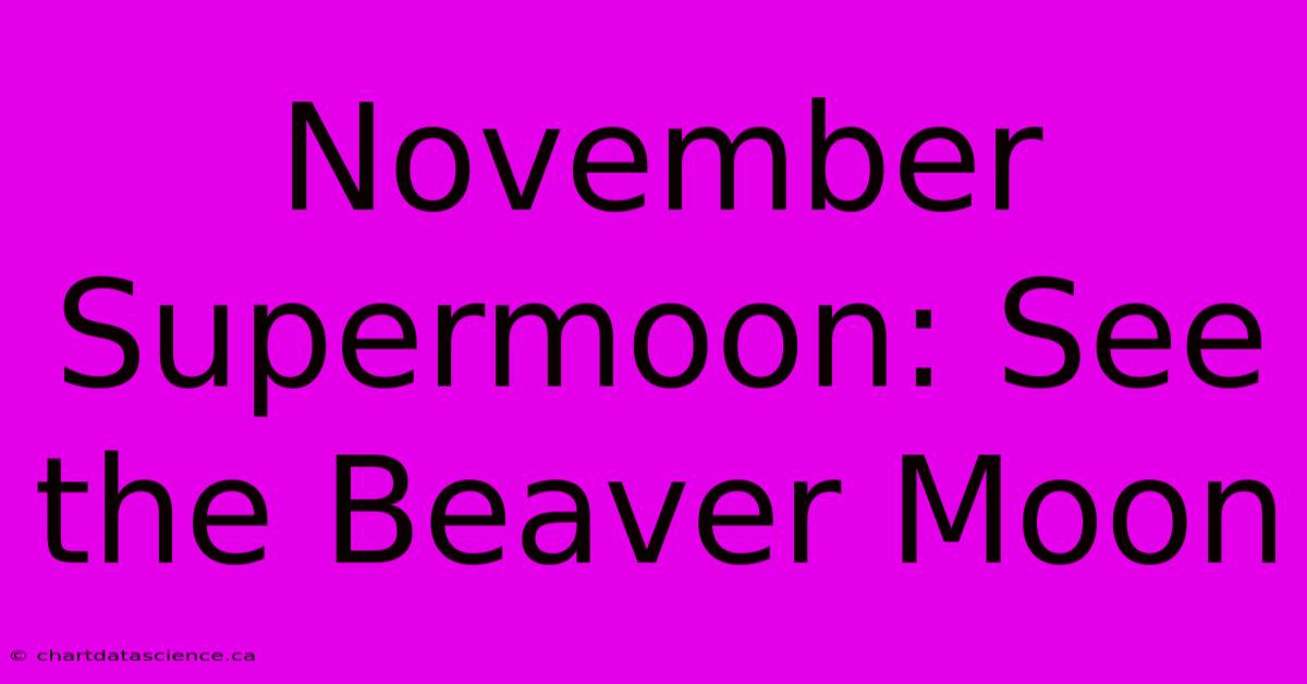 November Supermoon: See The Beaver Moon