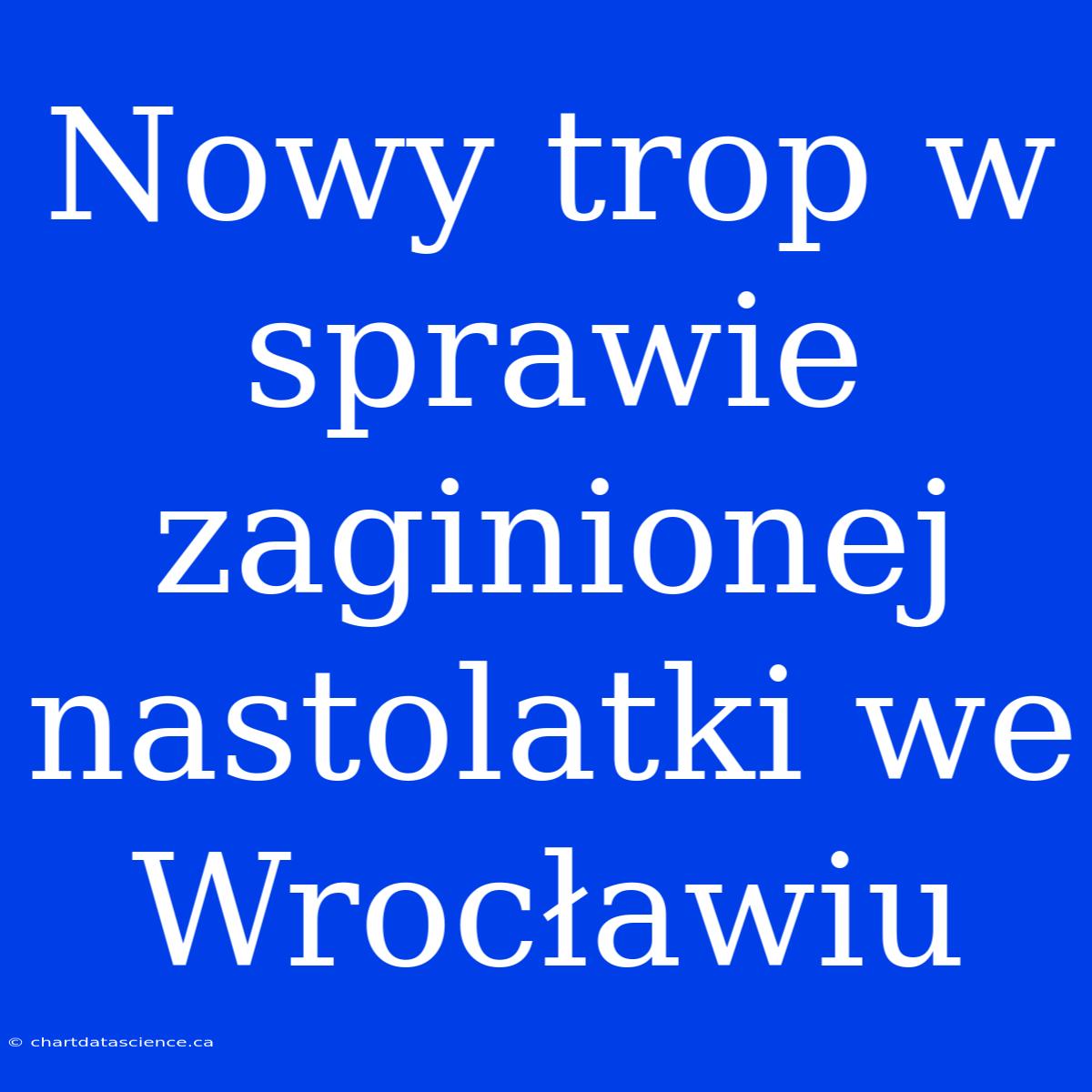 Nowy Trop W Sprawie Zaginionej Nastolatki We Wrocławiu